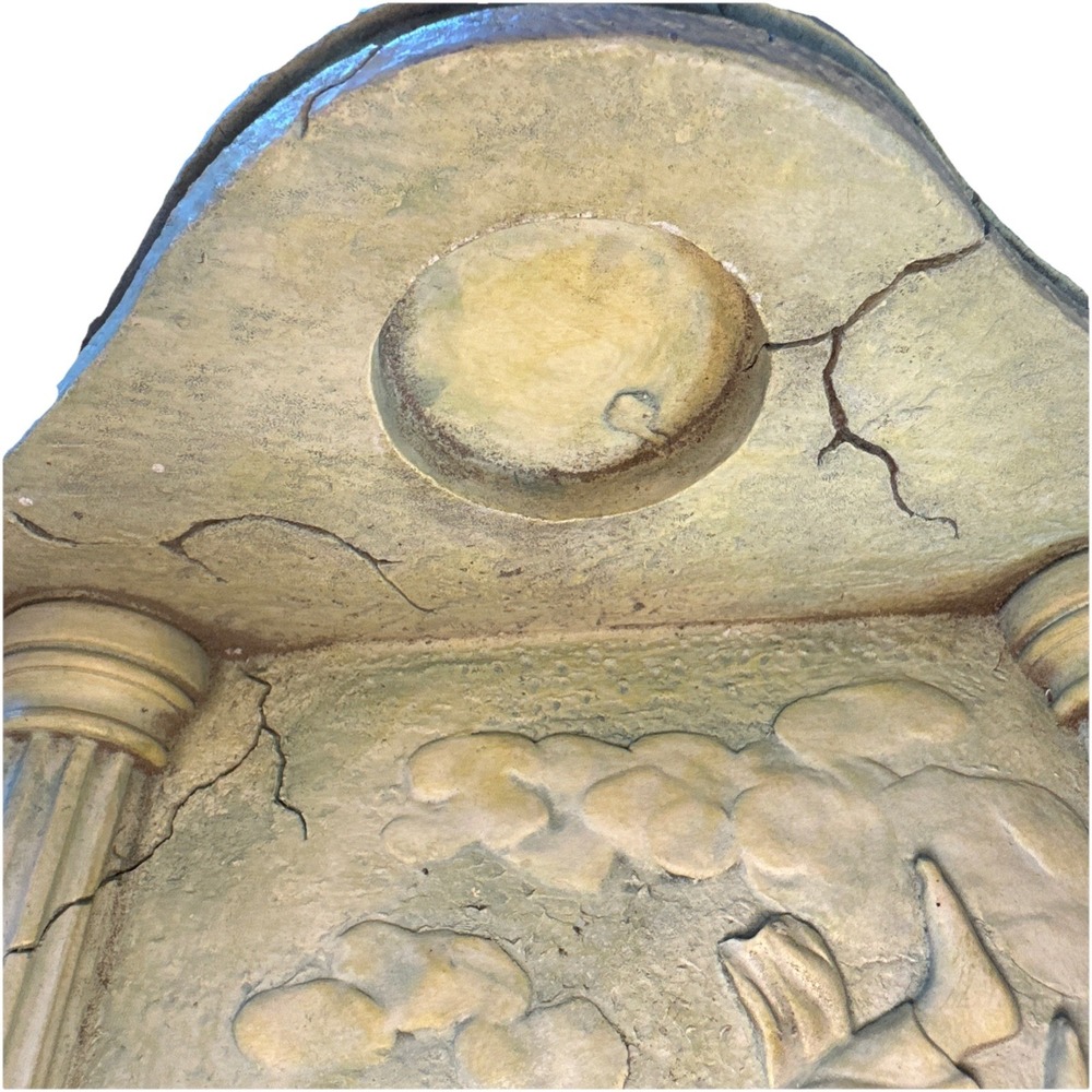 Angel Candle Holder Wall Plaque Sconce Faux Marble‎ Italian 14" Resin Decor RARE - Picture 4 of 4
